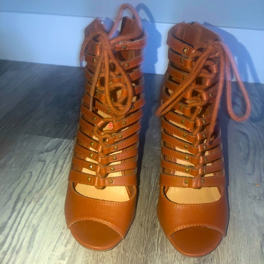 JustFab lace up heels size 7.5